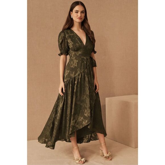 New Anthropologie Biscayne Ruffle Wrap Dress size L - Picture 4 of 10